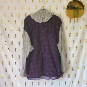 Rue21+ Purple Flannel Hoodie Plus Size 3X